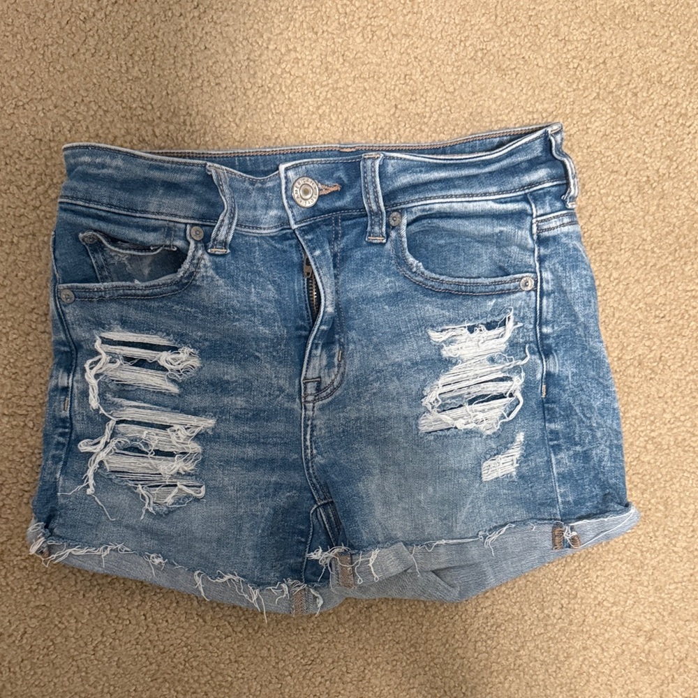 American Eagle Outfitters Ripped Blue Jean Shorts